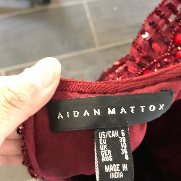 Aidan Mattox Red Sequined party/ prom dress - Picture 4 of 4
